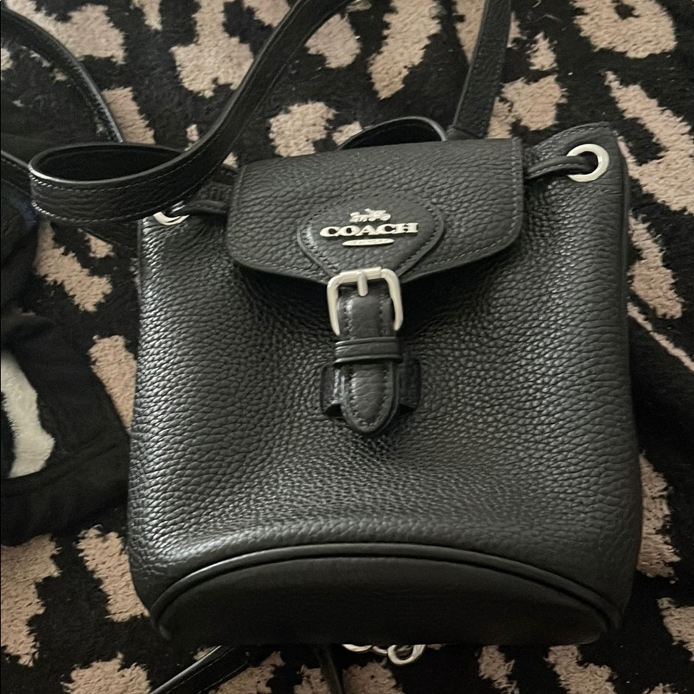 Coach Black Leather Mini Backpack